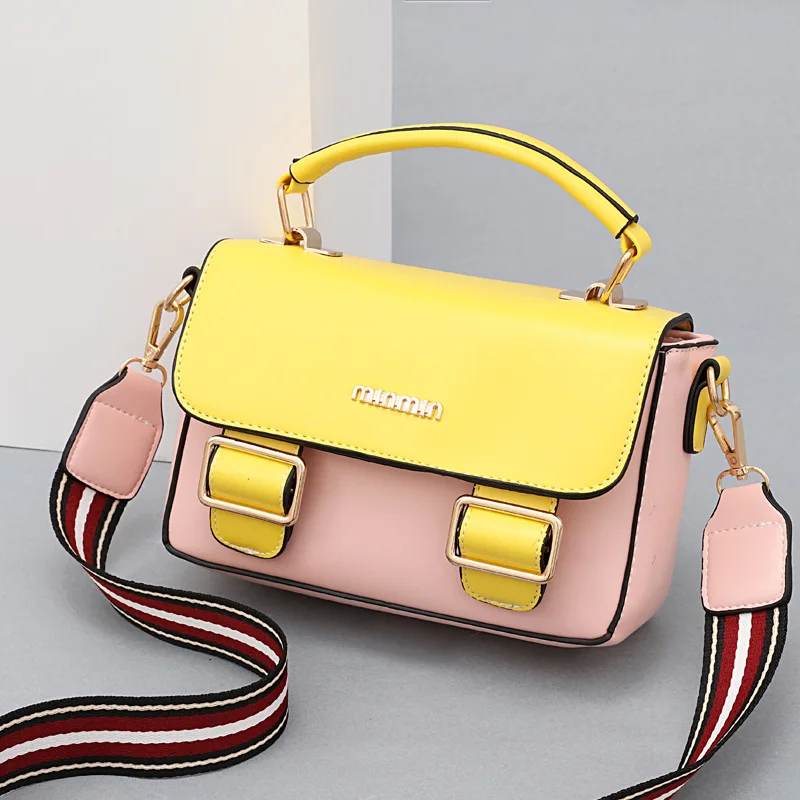 حقيبة يد فاخرة الشهيرة مصمم حقائب النساء 2019 جديد خياطة اللون مائة ركوب واحدة اليد النسائية حقيبة كتف الأعلى مقبض حقيبة