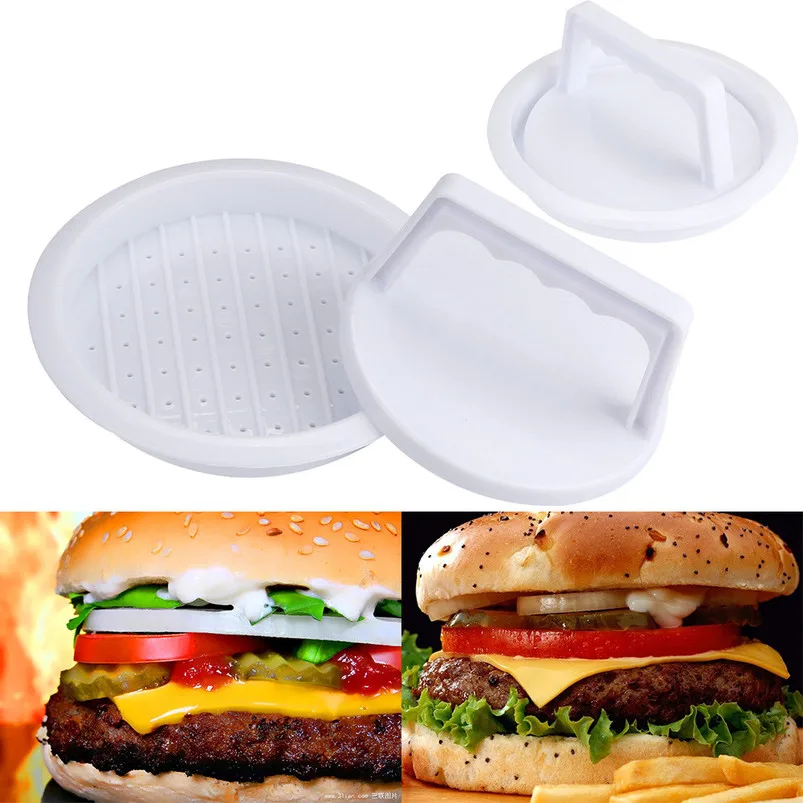 Пластиковый Патти пресс-форма для гамбургера производитель круглый мясной фарш барбекю семейные вечерние DIY инструмент для изготовления гамбургеров