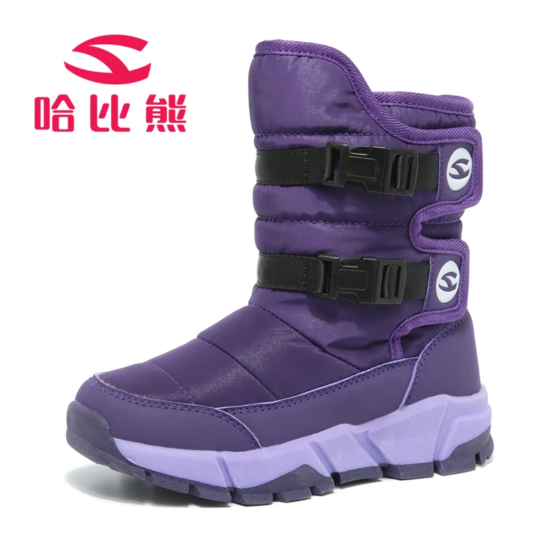 

Winter Unisex Warm Boots For Children Anti-Slip Boys Kids Snow Shoes Black Purple Young Girls Casual Outdoor Boots Children