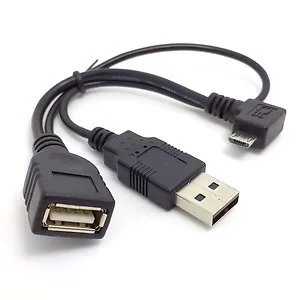 

Right Angled 90degree Micro USB OTG Cable w Power for i9100 i9300 i9220 N7100