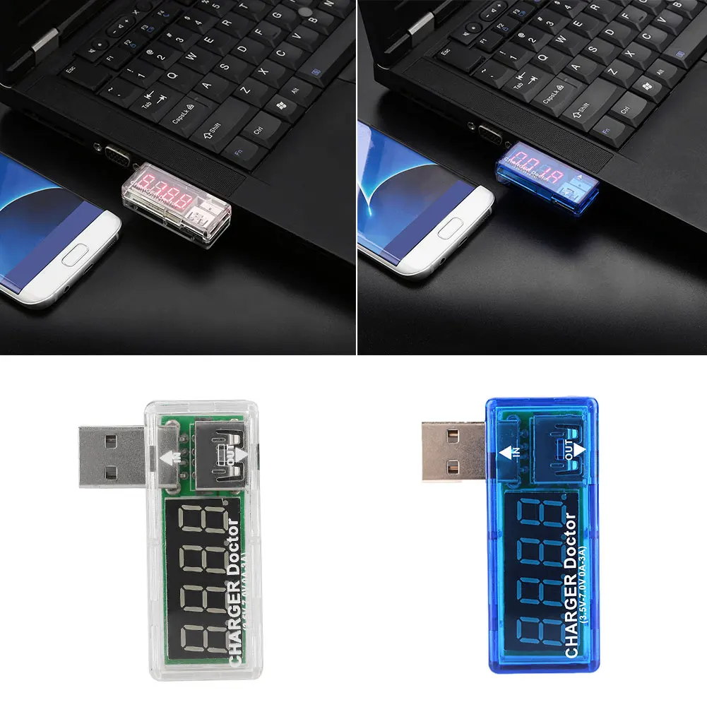 L-образный светодиодный дисплей USB измеритель напряжения тока зарядное устройство банк питания Тестер