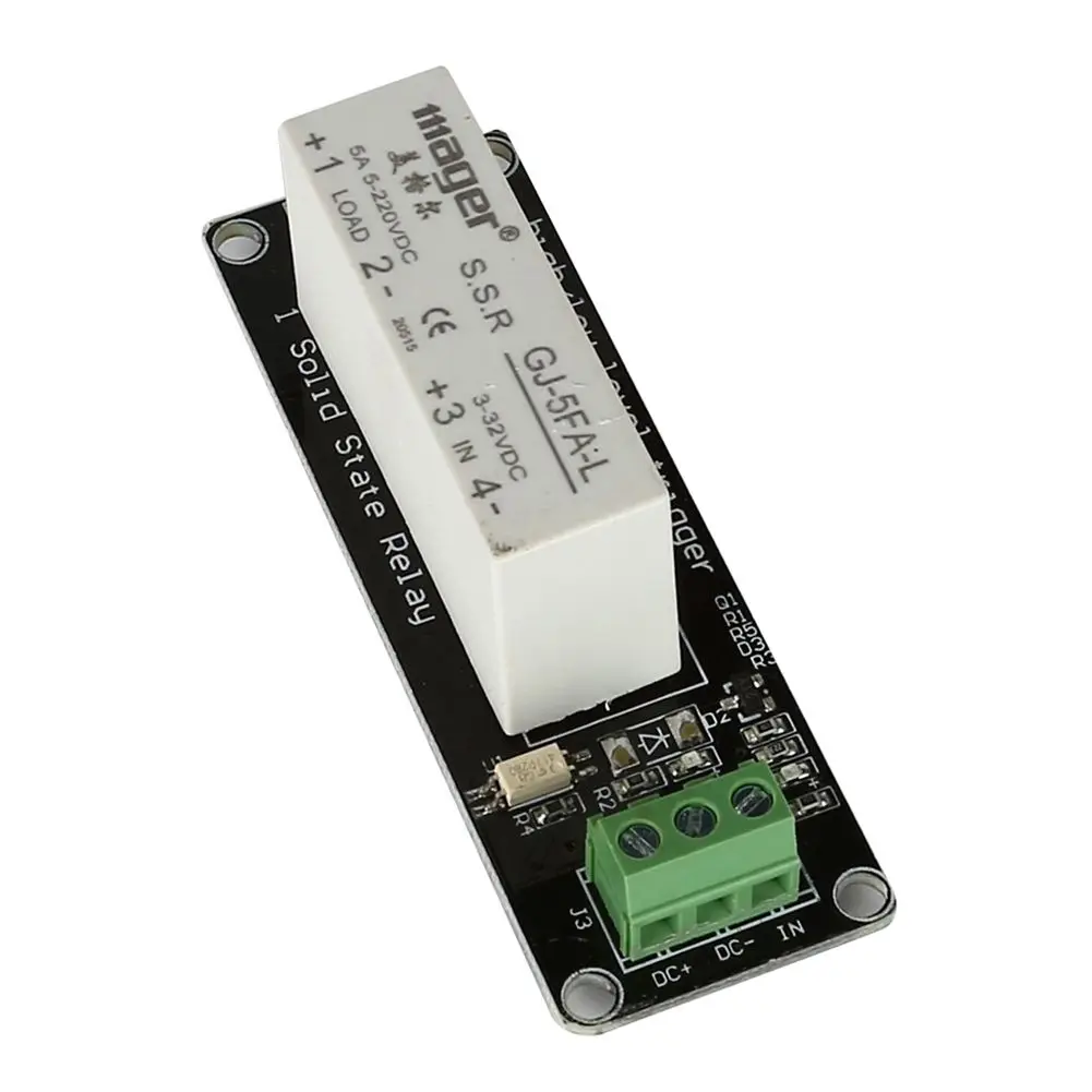 

3-32V DC 1-Channel SSR Solid State Relay High-low Trigger 5A 5v 12v For Arduino