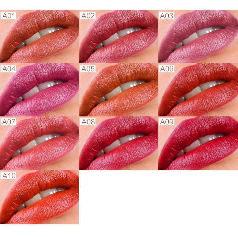 Pudaier 12 Colors/Set Stylish Black Color Sexy Matte Stick Waterproof Lasting
