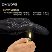 1 pair Fire Insulation Safety Gloves Heat Resistant Glove Aramid BBQ Glove Oven Kitchen Glove Direct Supply Forearm Protection 500 degrees heat insulation gloves high temperature resistant gloves to hot flame retardant aluminum foil meta aramid fire luvas