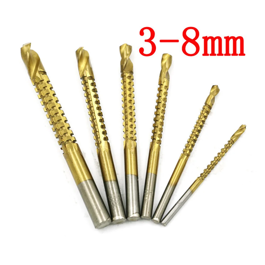 

6pcs/set High speed steel Drill and Saw Set HSS Steel Titanium Woodworking Tool High Quality