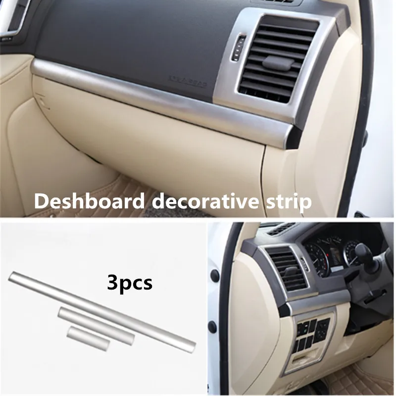 Для Toyota Land Cruiser 2008- внутренняя сторона из нержавеющей стали Кондиционер вентиляционное отверстие выход крышка отделка автомобиля Стайлинг - Название цвета: Decorative strip