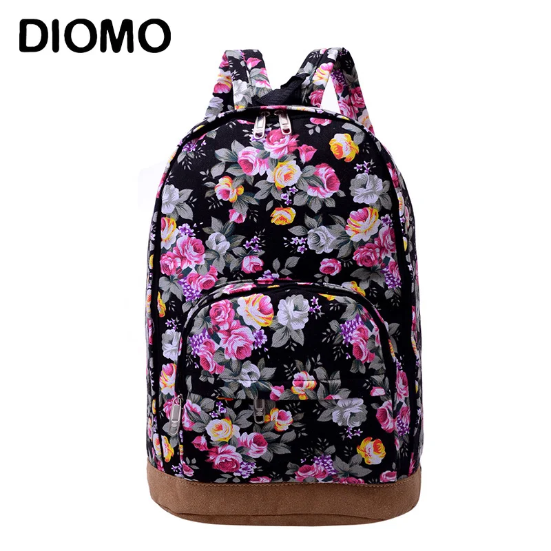 

DIOMO Laptop Backpack Luxury Backpack Women School Bags for Girl Flower Bagpack Female Bookbag Designer Sweet National Style