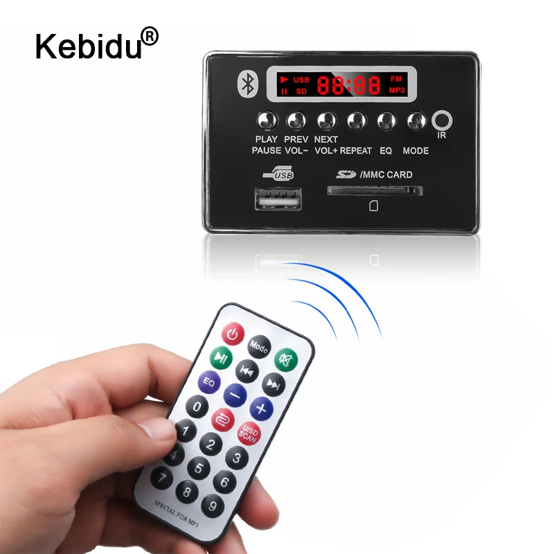 

kebidu Newest USB FM Aux Radio MP3 Decoder Board Module Remote Control For Car Player Integrated Car Bluetooth Hands-free MP3