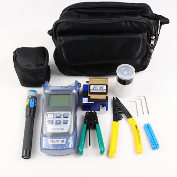 

FTTH Tool Kit with Fiber Cleaver Optical Power Meter 5km Visual Fault Locator Wire stripper,FTTH Fiber Optic Cold
