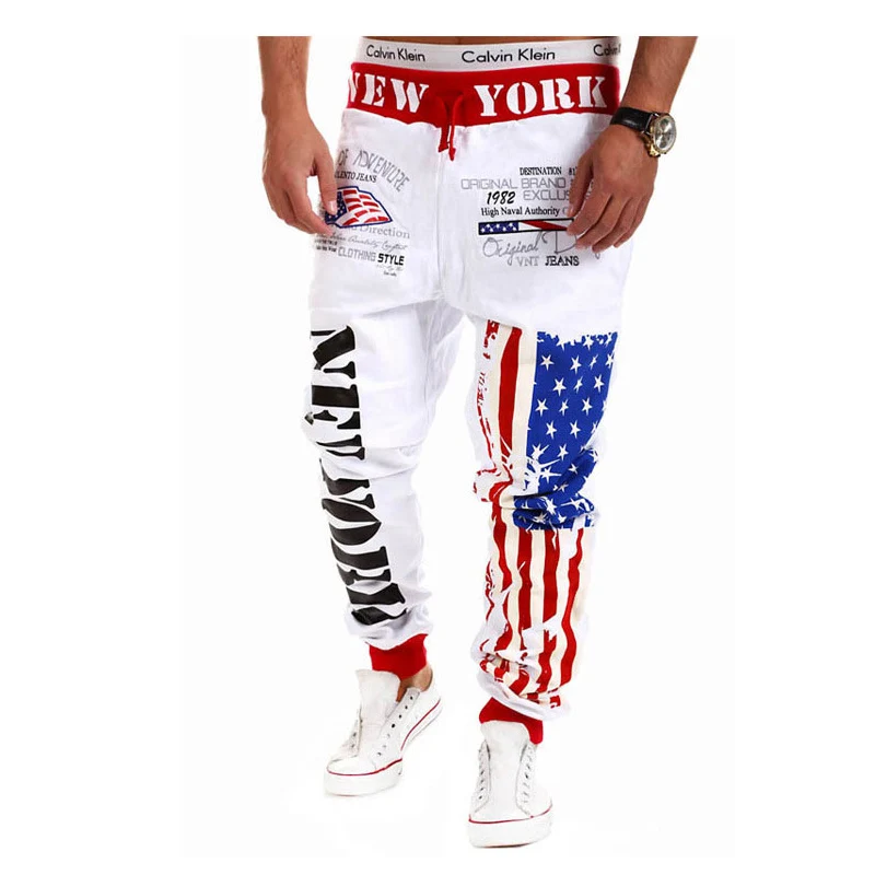 2015 новых людей свободного покроя письма широкий тренировочные брюки заклинание