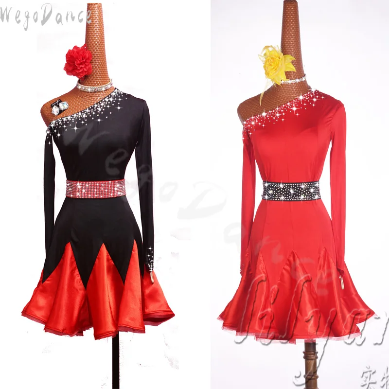 Latin dance competition costume performance dress fishbone skirt womenLatin AliExpress
