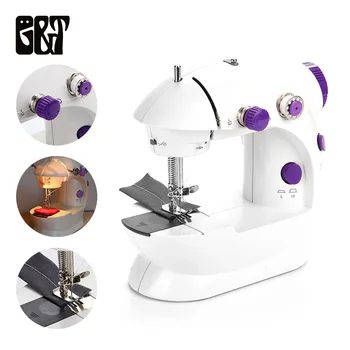 

Mini Desk Sewing Machine Portable Household Night Light Foot Pedal Straight Line Hand Table Two Thread Kit Household Tools