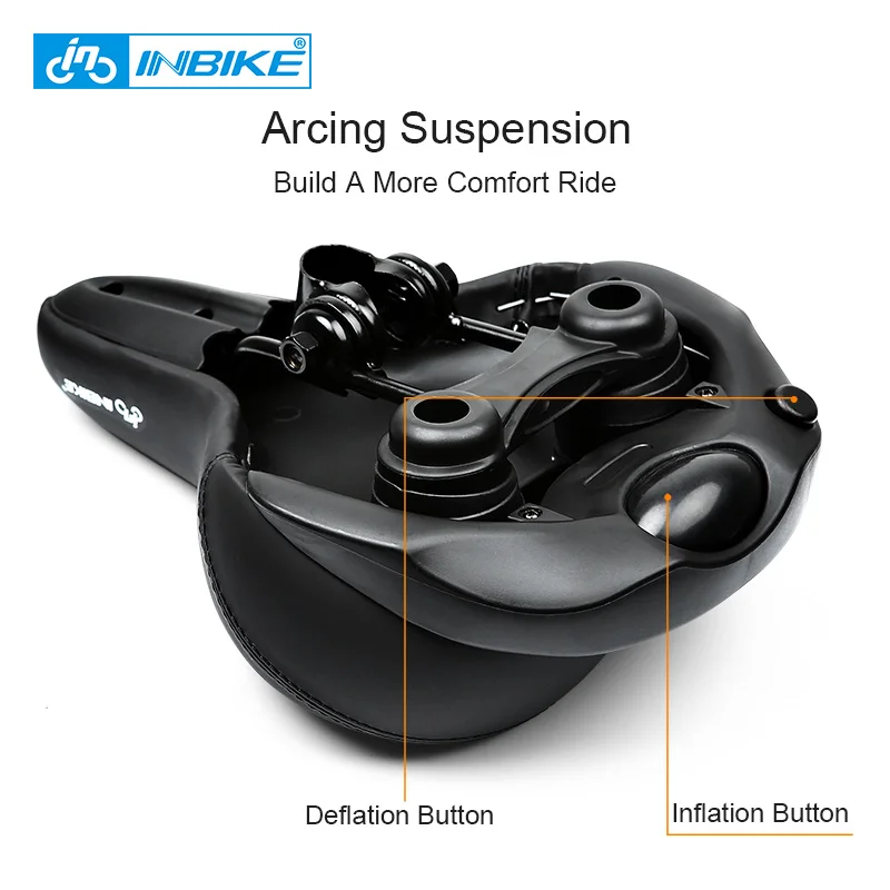 Goedkoop INBIKE Opblaasbare Fietszadels Dikker Breed Kussen Ademende MTB Bike Seat Pad Shockproof Zachte Spons Fietsen Zadel Onderdelen