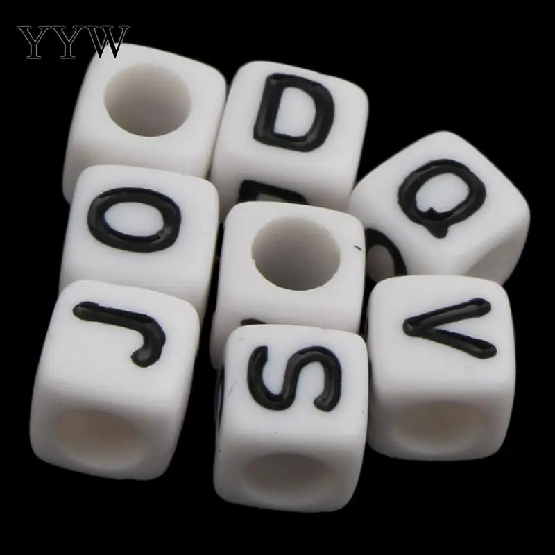 

new arrival beads Alphabet Acrylic Beads for making diy Jewelry Bracelet necklace Cube with letter pattern Approx 3000PCs/Bag