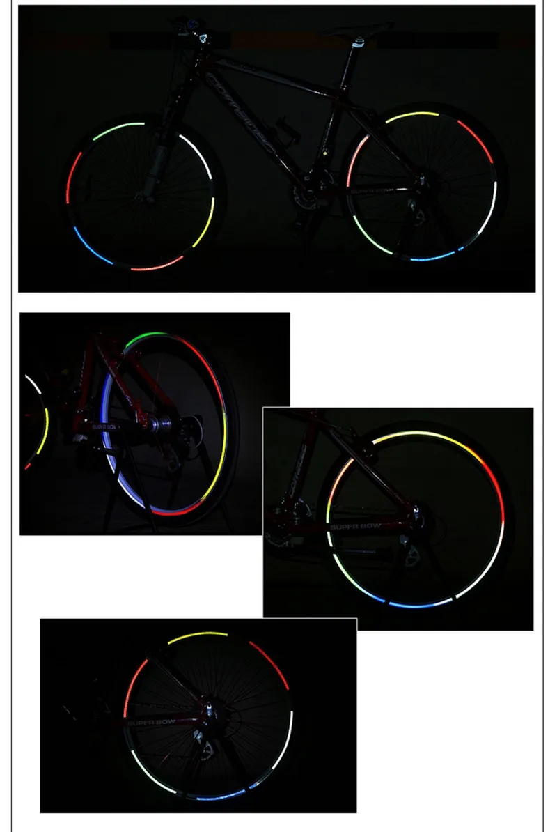 Hub Reflective Stickers Mountain Bike Hot Wheels Fluorescent Decal Reflection Paster Outdoor Bicycle Accessories