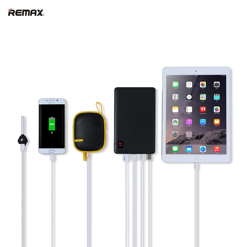 Remax 30000 mah Mobile Phone Portable Charger Power Bank 4 USB Output port External Battery for iphone 7 8 Pover bank Universal