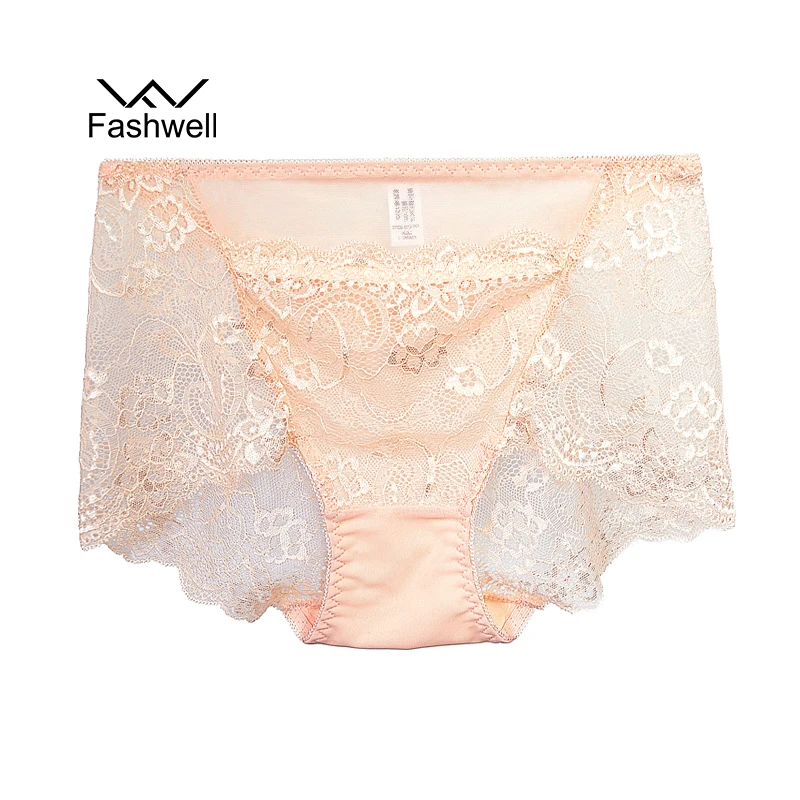 Front pocket Sexy Lace Underwear Woman Panties transparent big mid