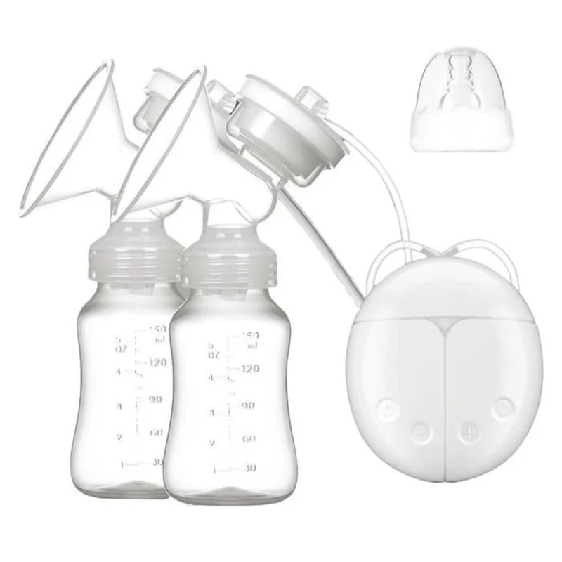 

Intelligent White Double Electric breast pumps Powerful Nipple Suction USB Automatic Milk Electric Breast Pump for Baby Feeding