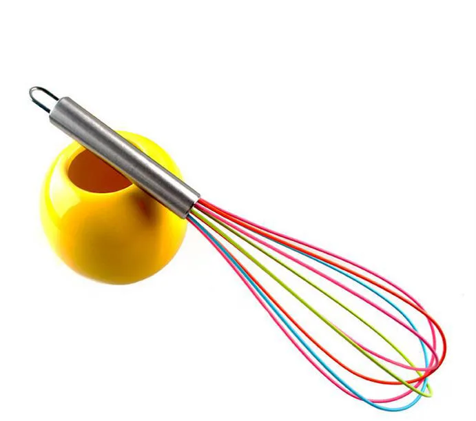 

12-inch NEW Colorful Rainbow Silicone Whisk Splash Apollo 30.5cm Simple Hand-held Portable Egg Pumping
