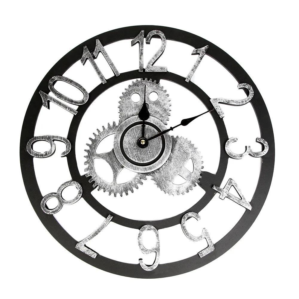 

Wall Clocks Industrial Style Vintage Clock European Steam punk Gear Style Decoration For Home Decor Dropshipping Feb20