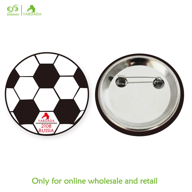 5pcs Random colors football badges for clothing soccer fans decorative button badge backpack