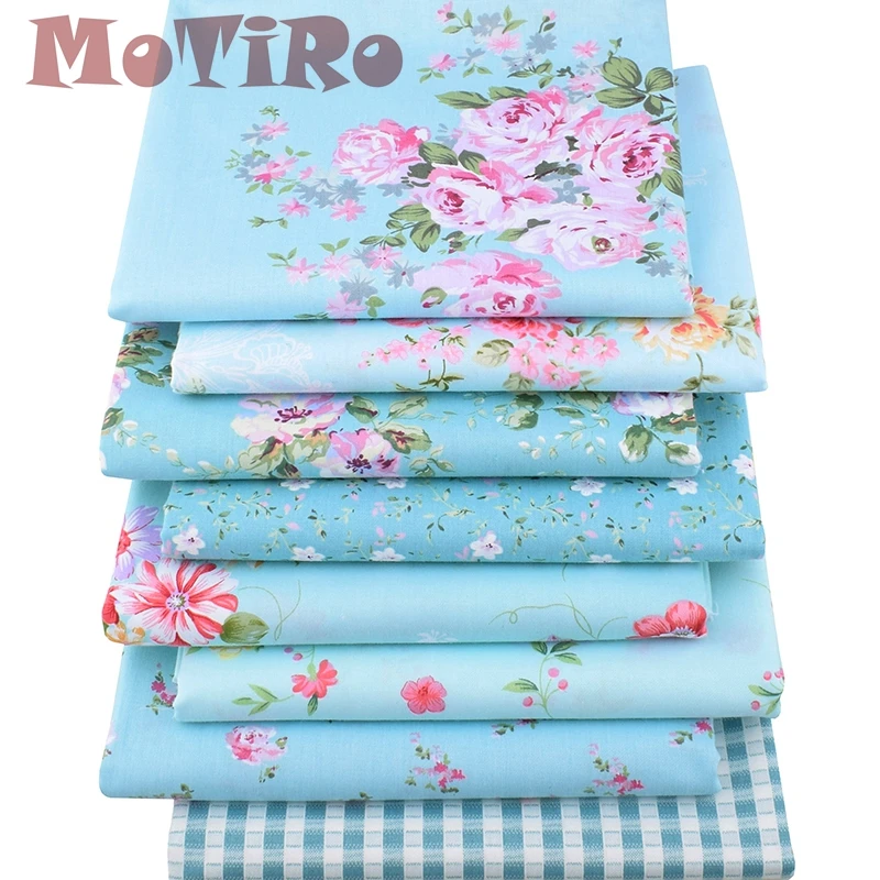 MoTiRo 100X160 см набивная саржевая хлопковая ткань розовый цветок на синем фоне для