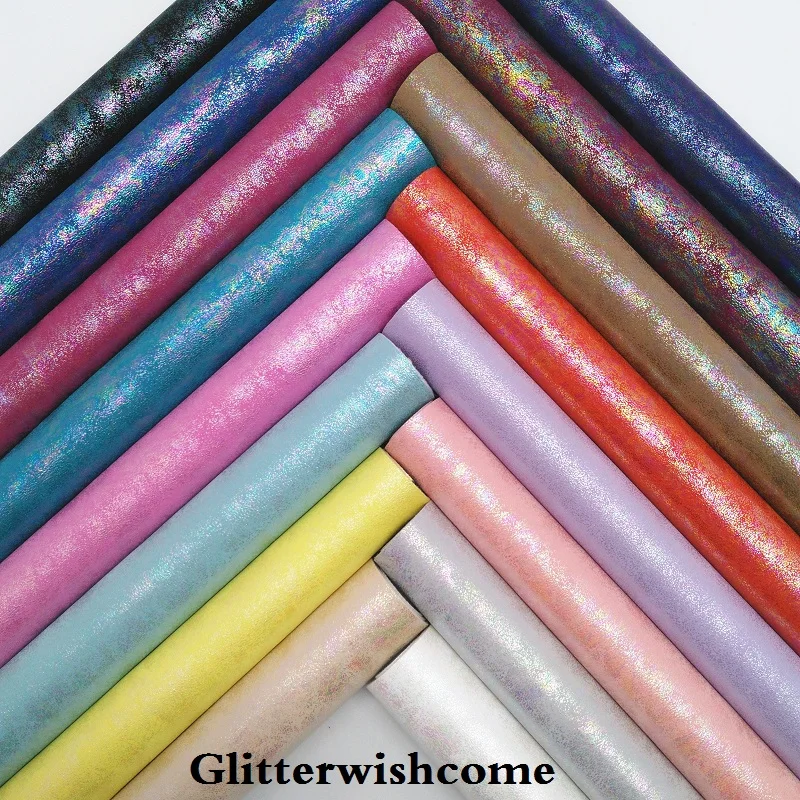 

Glitterwishcome 21X29CM A4 Size Vinyl For Bows Metallic Leather Fabirc Faux Leather Sheets for Bows, GM250A
