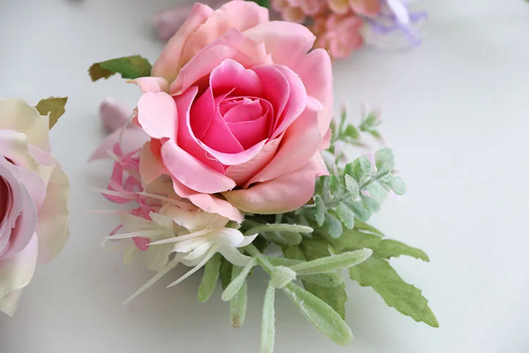 30064-pink wrist corsage boutonniere wedding  (4)