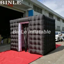 Высококачественный светодиодный надувной фотостенд черный надувной фотостудия 2,4 м кубический тент для вечерние