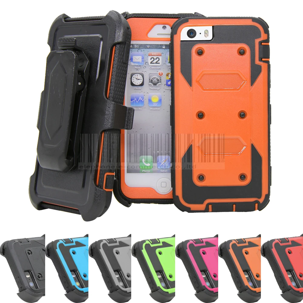 

Heavy Duty Hybrid Armor Case Impact Resistant Shockproof Cover+Holster With Belt Clip For Apple iphone 5/5s/SE