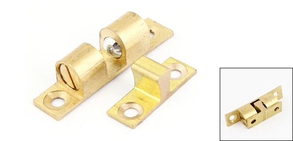 Cupboard  Drawer Brass Tone Double Ball Catch 40mm Door Latch