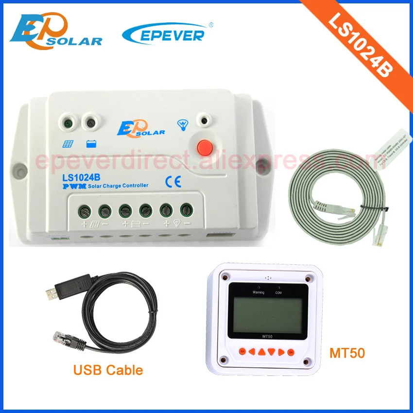 

NO Extra shipping fee!Great price controller LS1024B 10A with USB cable communication and MT50 remote meter