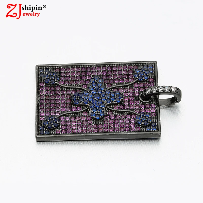 

2018 New Bohemian Style Square Copper Micro-inlaid Zircon CZ Jewelry Accessories Pendant Suitable for DIY Jewelry Production