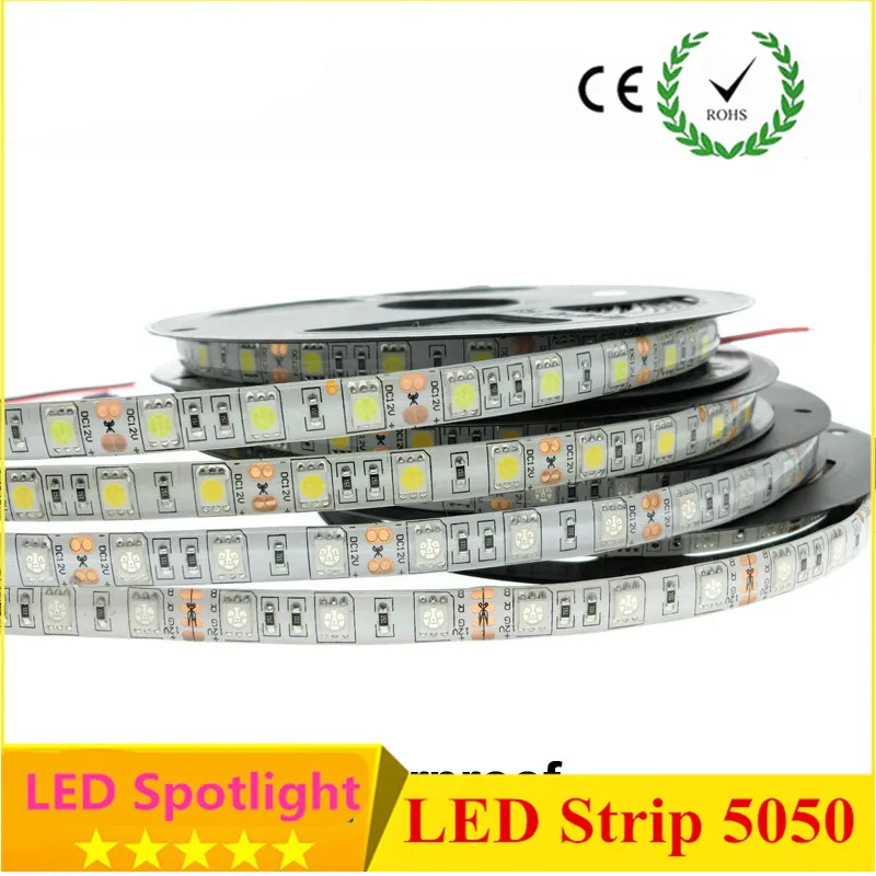 Светодиодная лента 5050 DC12V гибкий светодиодный светильник 60LED/m 5 м/лот белый/теплый