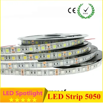 

LED Strip 5050 DC12V Flexible LED Light 60LED/m 5m/Lot White / Warm White / Cold White /red blue green RGB 5050 LED Strip