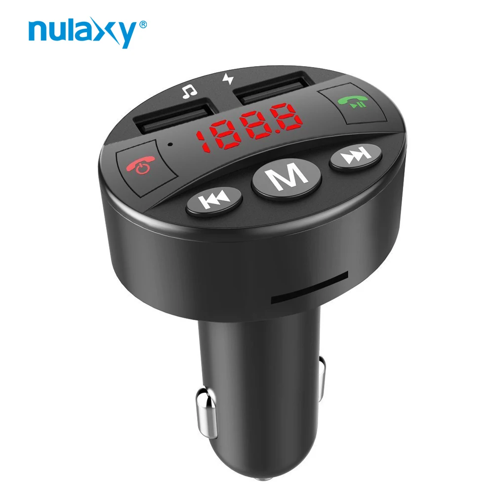 

Nulaxy Car MP3 Player Audio FM Modulator Bluetooth FM Transmitter Hands-free Car Kit USB Charger Support TF Card USB Disk
