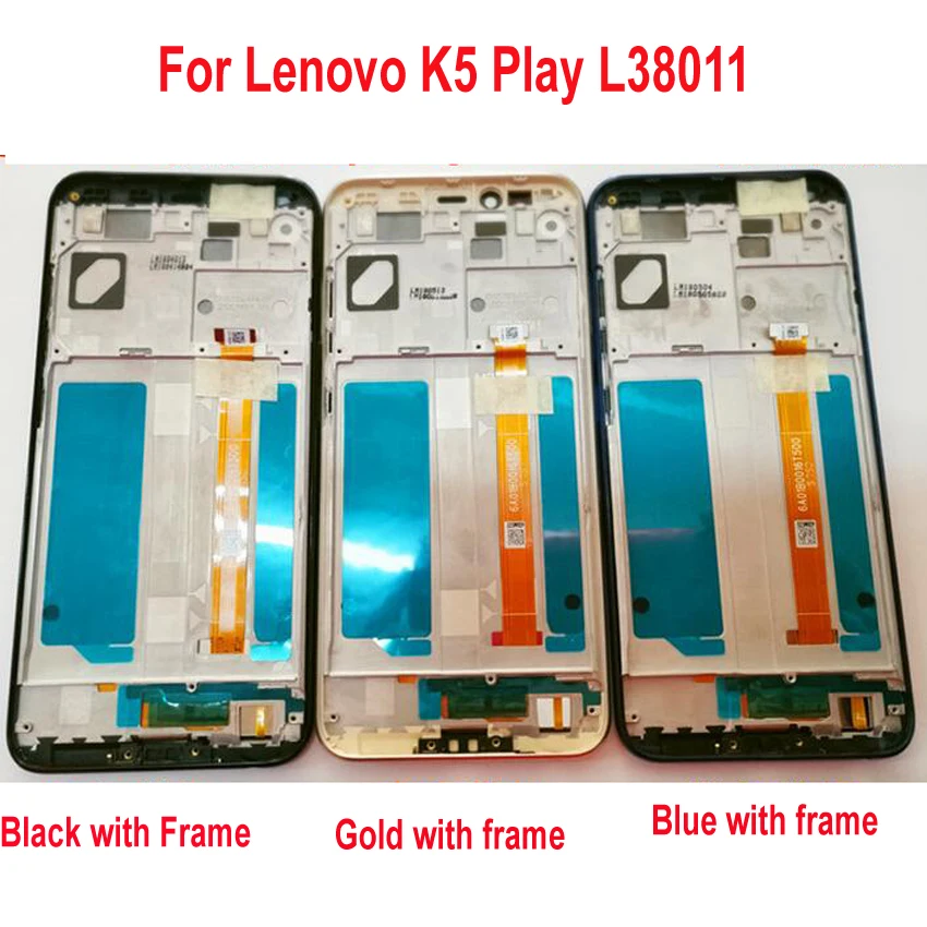 

Original Best Working LCD Display Touch Screen Digitizer Assembly Sensor + Frame / bezel For Lenovo K5 Play L38011 Phone Panel