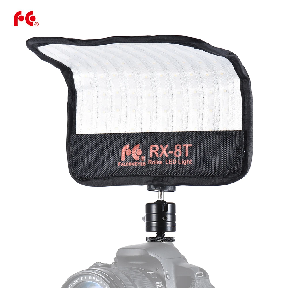 

FalconEyes RX-8T 16W Mini LED Video Light 5600K CRI94 Flexible Cloth On-camera Lamp Daylight Splash-proof for Studio Photography