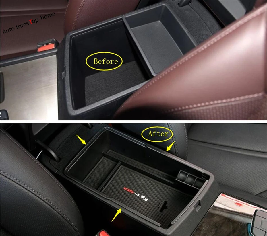 

Yimaautotrims Middle Container Storage Multifunction Box Cover Interior Kit Fit For KIA Optima K5 Automatic Model 2016 2017 2018