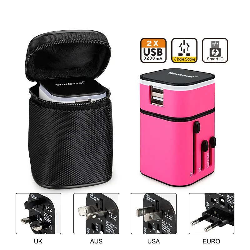 

USB Travel Adapter with USB Socket European plug All in one for All countries CE.ROHS.FCC approved 302