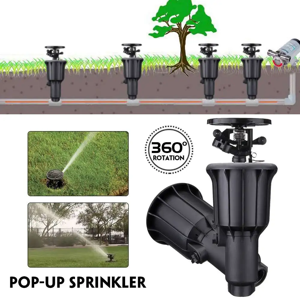 

2PCs 1/2 inch 3/4 inch Integrated Sprinkler High water pressure 360 Degrees Rotating Watering Pop-up Spray Head Sprinkler