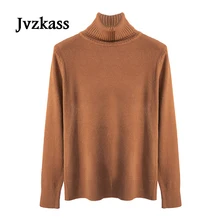 Jvzkass свитер с высоким воротником женский осенний и зимний свободный рукав с манжетами Студенческая утолщенная трикотажная рубашка Z88