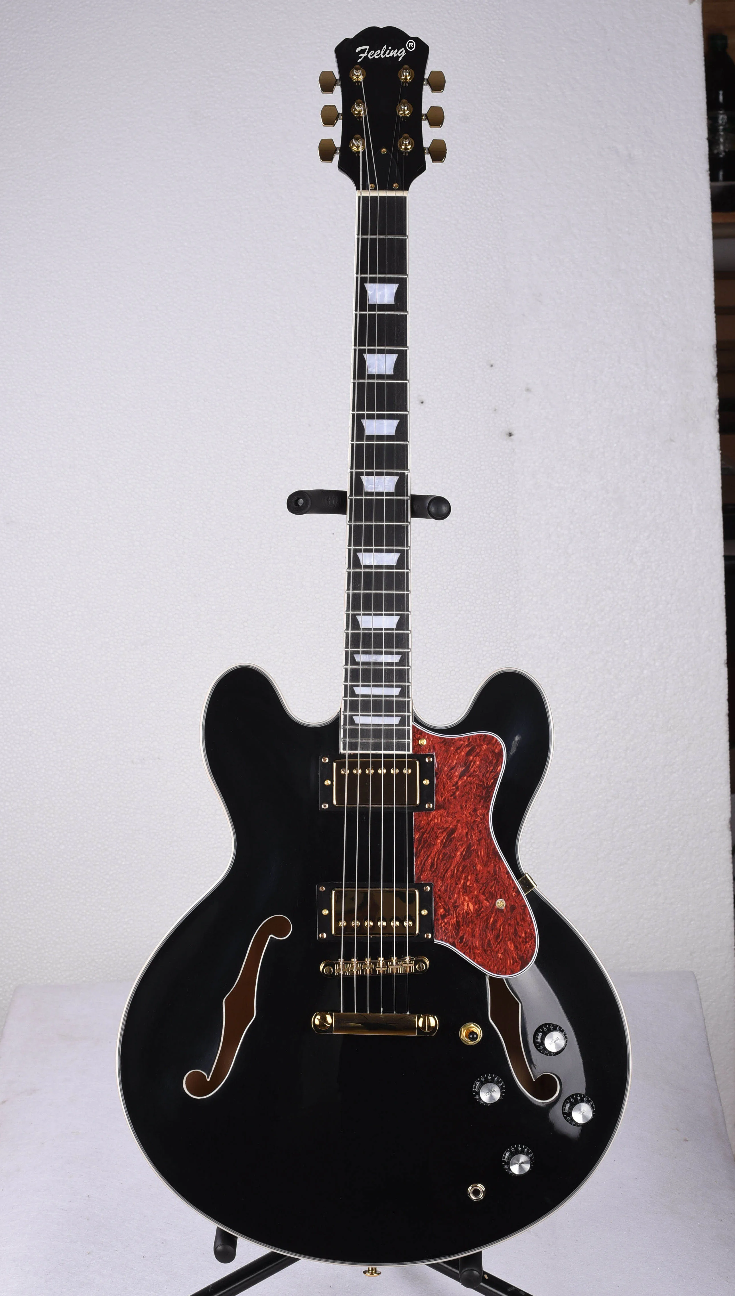 

2019 New Feeling Electric Jazz Guitar semi-hollow black color Free shipping