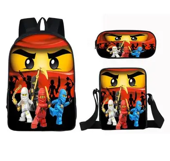 

3pcs/Set Super Mario Ninja Batman School Bags for Children kids School Backpack for Girls Boys Children's Backpacks Mochila