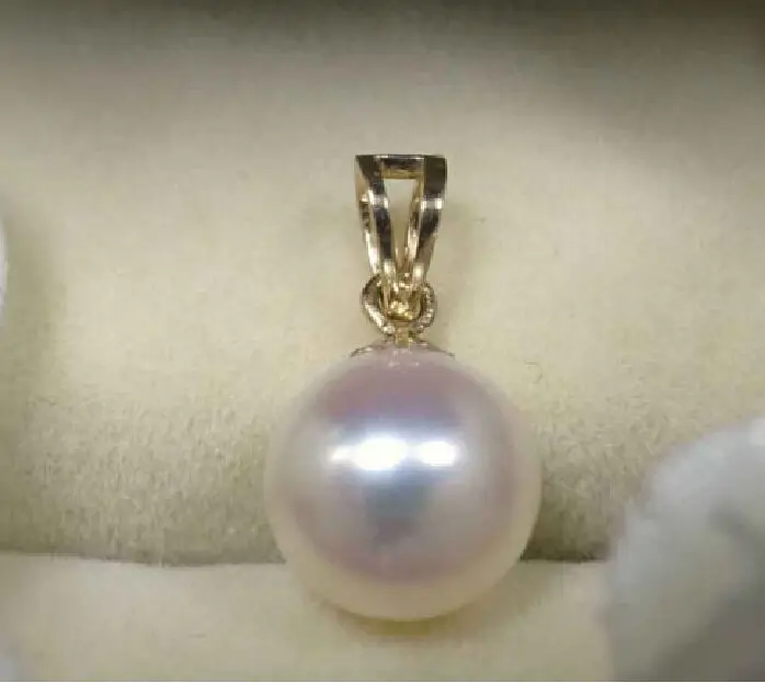 

HUGE AAA 10-11MM NATURALSOUTH SEA GENUINE WHITE PEARL PENDANT NECKLACE 14KGP r