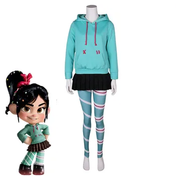 

Ralph Breaks the Internet Vanellope von Schweetz Cosplay Costume Casual Outfits Halloween Carnival Uniforms