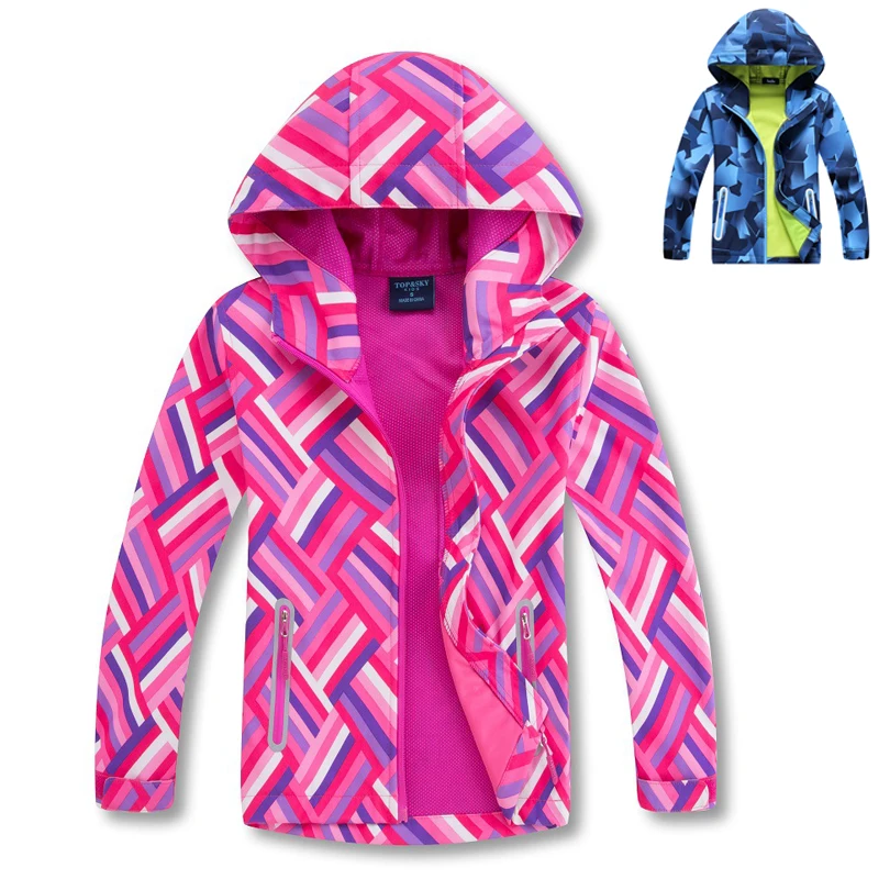 

Kids Water-resistant Outdoor Jacket Soft Shell Cardigan Windbreakers Hooded Students Running Sports Coat Spring Autumn Outerwear