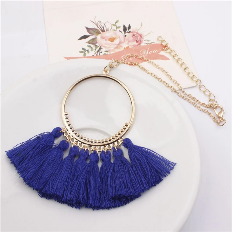 

Fashion Personality Bohemian Long Tassel Pendant Necklace For Woman Jewelry Gift