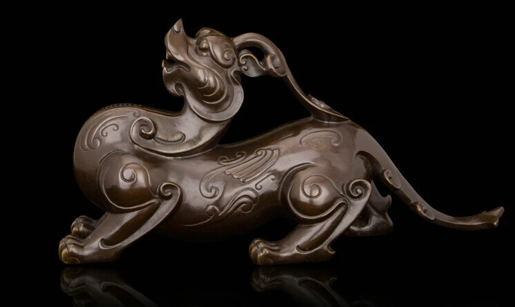 

Art Deco Sculpture Fengshui Beast Pixiu Foo Dog Unicorn Dragon Bronze Statue R0712 Discount 35%