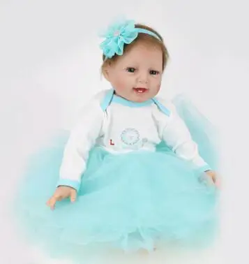 

Silicone reborn dolls 55cm Alive Dolls For Kids accompany Sleep Cute Vinyl Plush blonde doll Girl Lifelike Kids Toys silicone